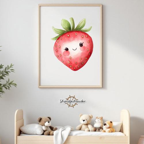 Buegelbild fröhliche Erdbeere